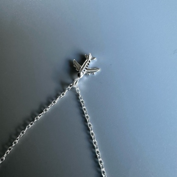 Sterling Silver Airplane Pendant and Necklace - Picture 7 of 7